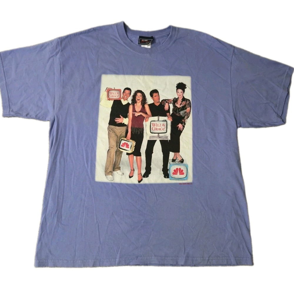 Vintage Will & Grace T-Shirt Men's Size 2XL NBC 2003 TV Show Promo Sit Com